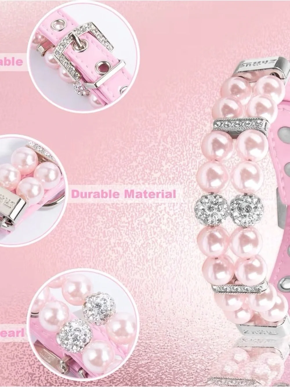 Pink Pearl and Crystal Embellished Collar.